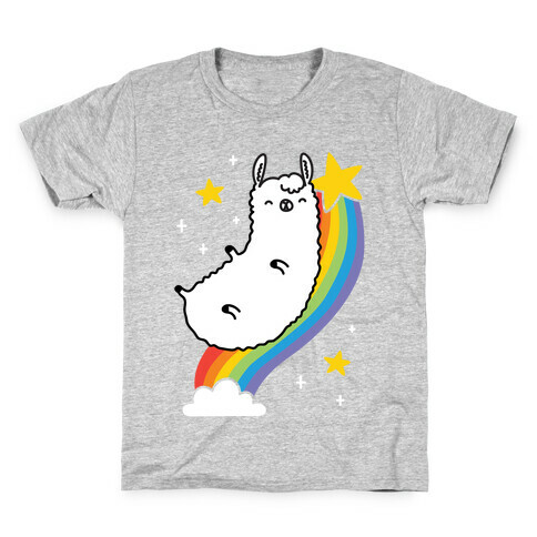 Llama On A Rainbow Kids T-Shirt