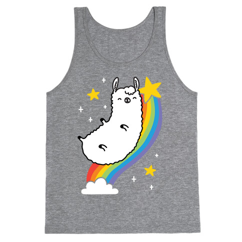 Llama On A Rainbow Tank Top