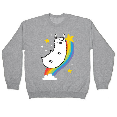 Llama On A Rainbow Pullover