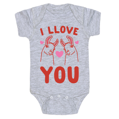 I LLove You LLama Valentine Parody Baby One-Piece