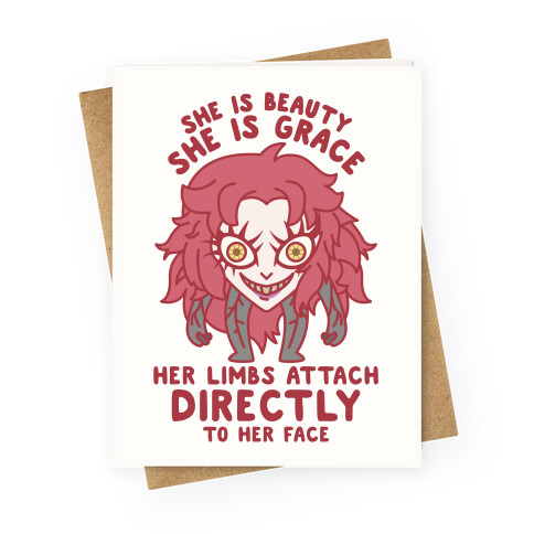 She Is Beauty She Is Grace Psycho Jenny Greeting Card