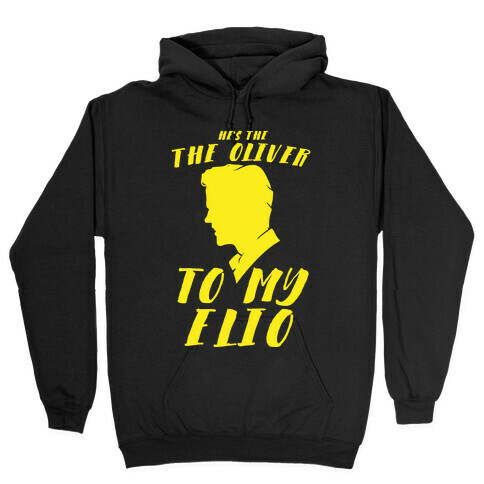 He's The Oliver To My Elio White Print Hooded Sweatshirt