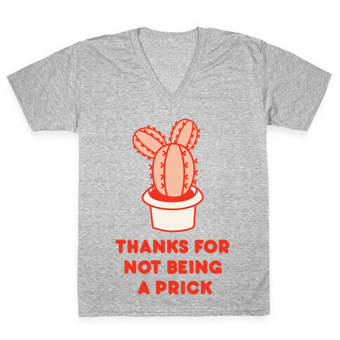 Thanks For Not Being A Prick V-Neck Tee Shirt