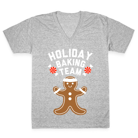 Holiday Baking Team (White Ink) V-Neck Tee Shirt