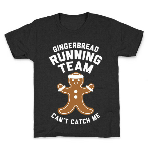 Gingerbread Running Team (White Ink) Kids T-Shirt
