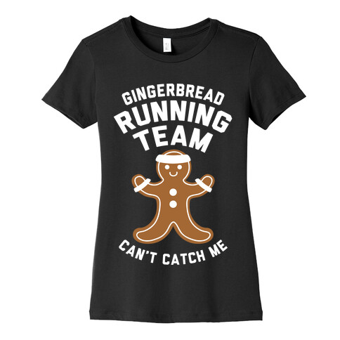 Gingerbread Running Team (White Ink) Womens T-Shirt