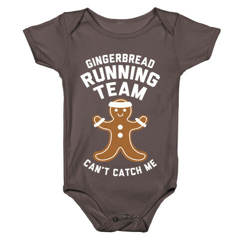 Gingerbread Running Team (White Ink) Baby One-Piece