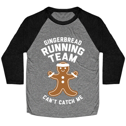 Gingerbread Running Team (White Ink) Baseball Tee