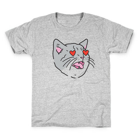 Cat With Heart Eyes Kids T-Shirt