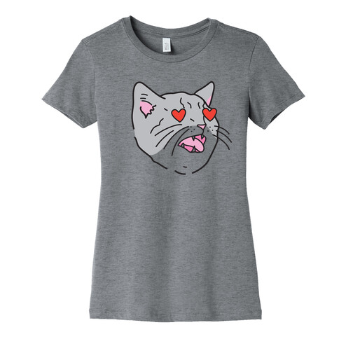 Cat With Heart Eyes Womens T-Shirt