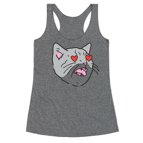 Cat With Heart Eyes Racerback Tank Top
