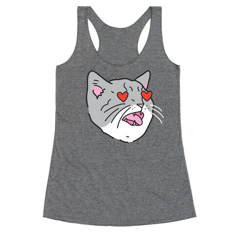 Cat With Heart Eyes Racerback Tank Top