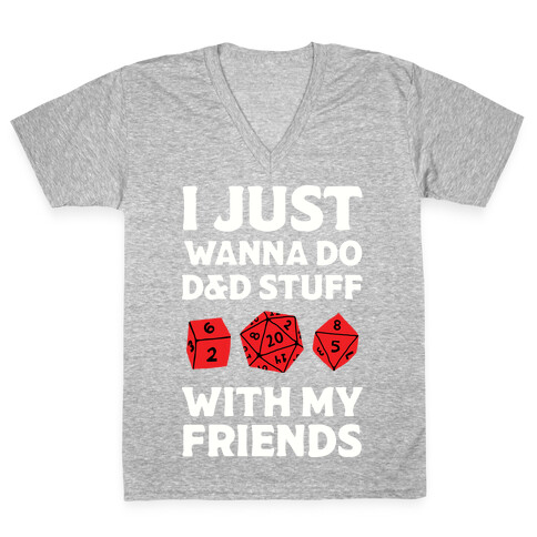 I Just Wanna Do D&D Stuff With My Friends V-Neck Tee Shirt