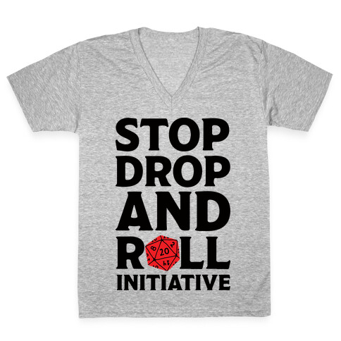 Stop Drop And Roll Initiative V-Neck Tee Shirt