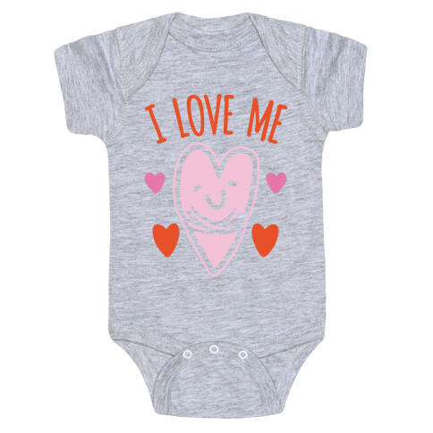 I Love Me White Print Baby One-Piece