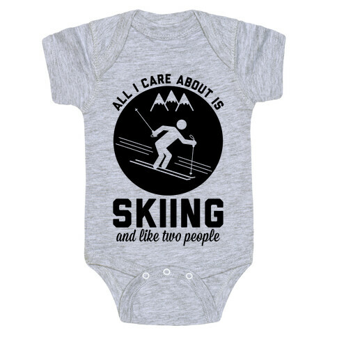 Skiing and Like Two People Baby One-Piece