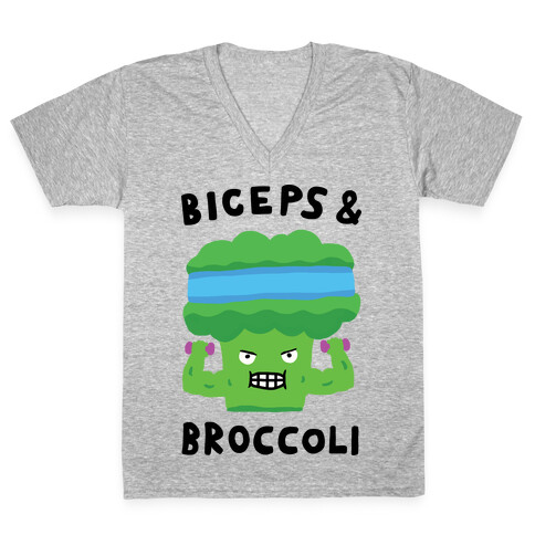 Biceps And Broccoli V-Neck Tee Shirt