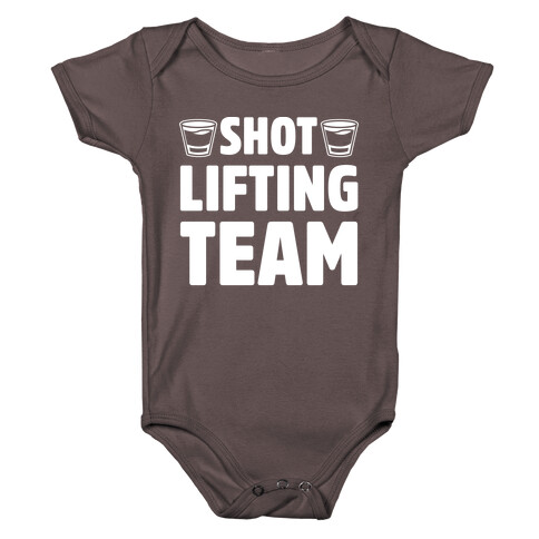 Shot Lifting Team White Print Baby One-Piece