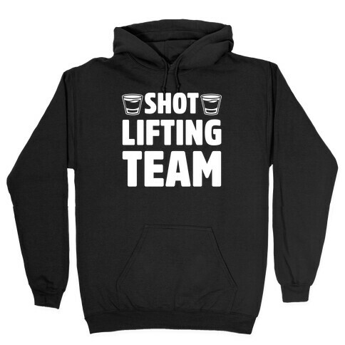 Shot Lifting Team White Print Hooded Sweatshirt