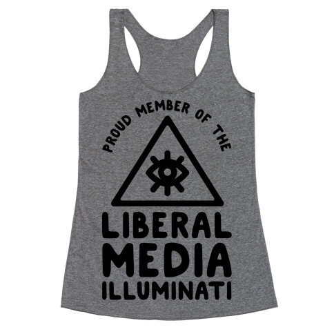 Liberal Media Illuminati Racerback Tank Top
