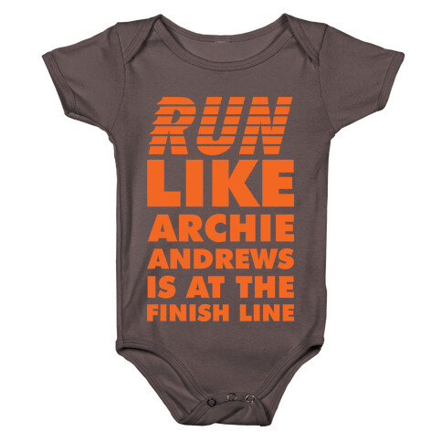 Run like Archie is at the Finish Line Baby One-Piece