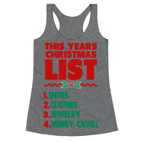 Henry is on my List Racerback Tank Top