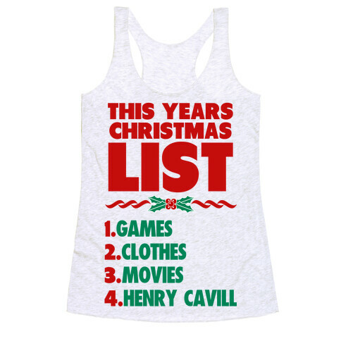 Henry is on my List Racerback Tank Top