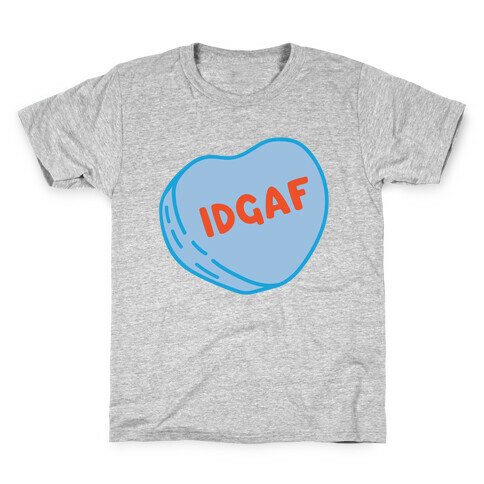 IDGAF Conversation Heart Parody White Print Kids T-Shirt