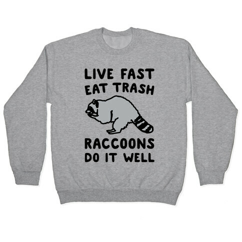 Live Fast Eat Trash Raccoons Do It Well Parody Pullover