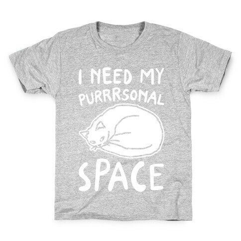 I Need My Purrrsonal Space White Print Kids T-Shirt