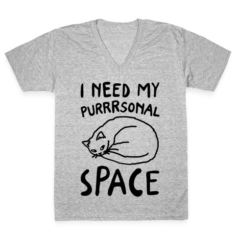 I Need My Purrrsonal Space V-Neck Tee Shirt