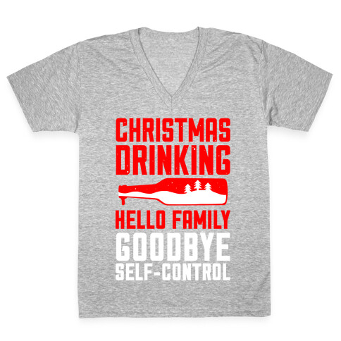 Christmas Drinking Goodbye Self-Control V-Neck Tee Shirt