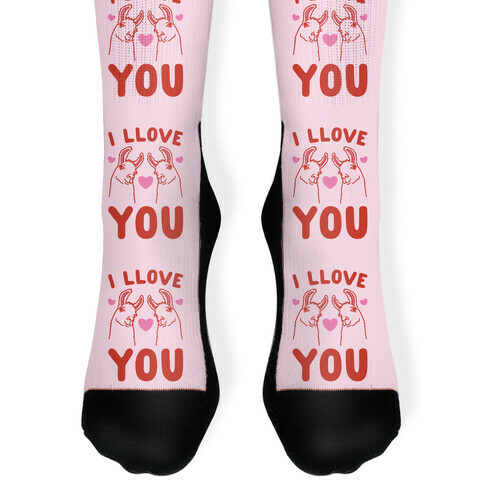 I LLove You LLama Valentine parody Sock