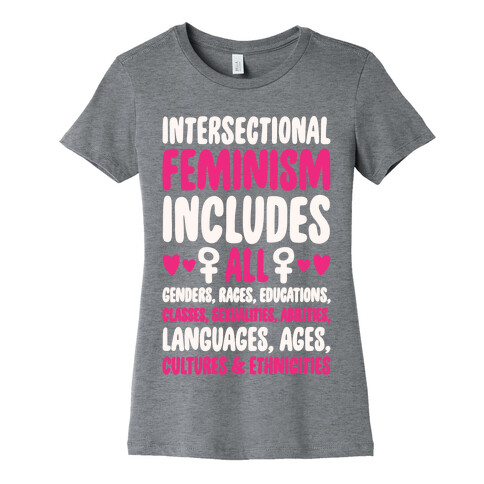 Intersectional Feminism White Print Womens T-Shirt