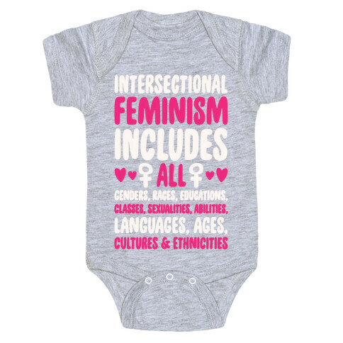 Intersectional Feminism White Print Baby One-Piece