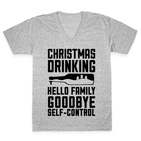 Christmas Drinking Goodbye Self-Control V-Neck Tee Shirt