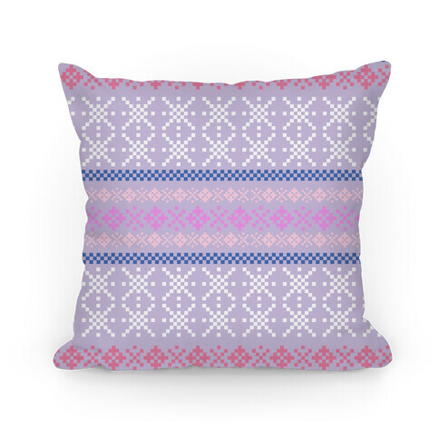 Sweater Pattern Print Purple Pillow