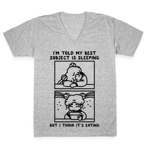 My Best Subject is Sleeping V-Neck Tee Shirt
