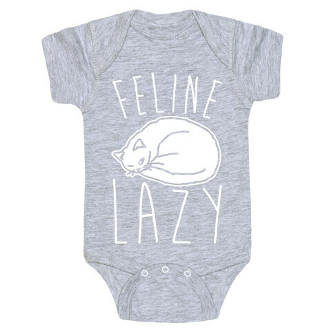 Feline Lazy White Print Baby One-Piece