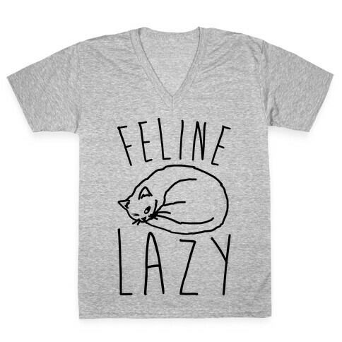 Feline Lazy V-Neck Tee Shirt