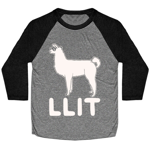 Llit Llama Parody White Print Baseball Tee