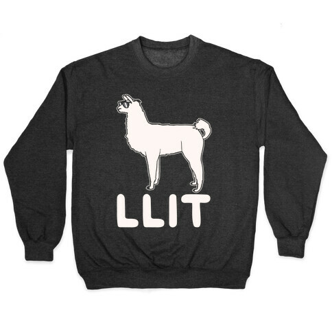 Llit Llama Parody White Print Pullover