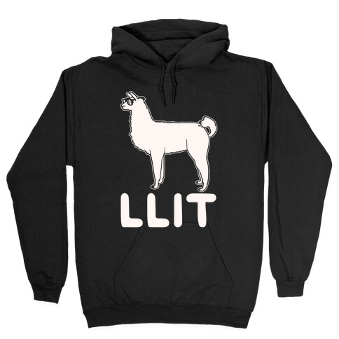 Llit Llama Parody White Print Hooded Sweatshirt