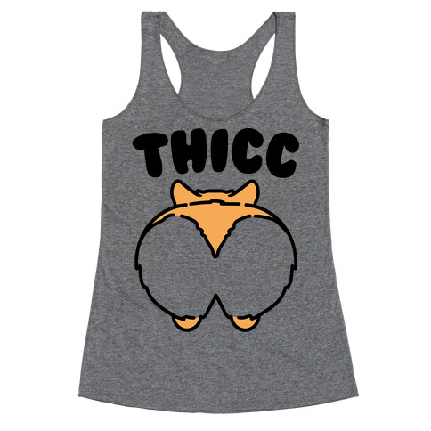 Thicc Corgi Butt Parody Racerback Tank Top