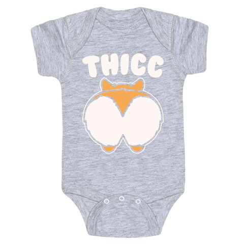 Thicc Corgi Butt Parody White Print Baby One-Piece