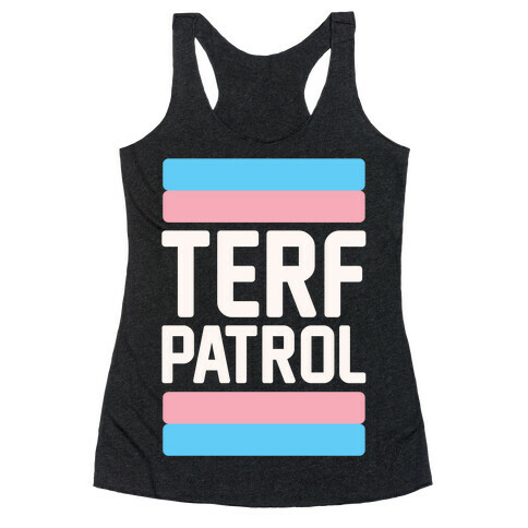 Terf Patrol White Print Racerback Tank Top
