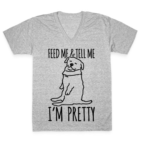Feed Me and Tell Me I'm Pretty Little Fat Parody V-Neck Tee Shirt
