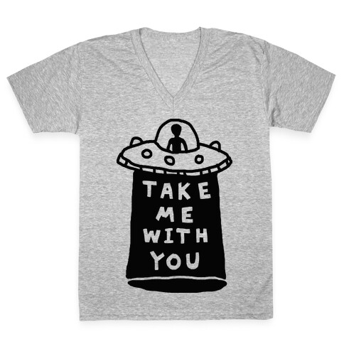 Take Me With You UFO V-Neck Tee Shirt