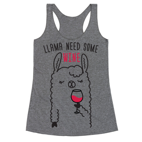 Llama Need Some Wine Racerback Tank Top