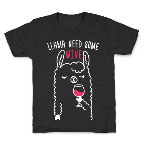 Llama Need Some Wine Kids T-Shirt